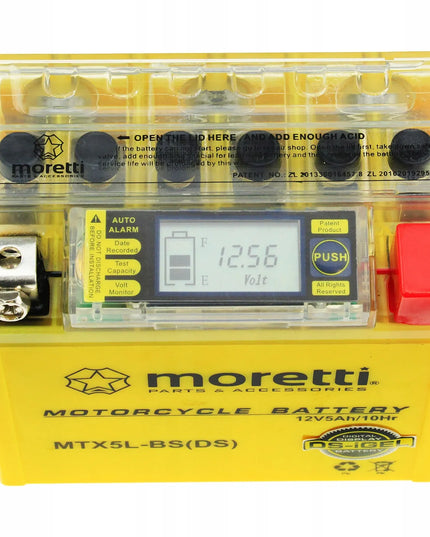 GELINIS LCD AKUMULIATORIUS 12V 5Ah MOTOROLERIUI IR MOTOCIKLUI Martinelli