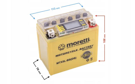 GELINIS LCD AKUMULIATORIUS 12V 5Ah MOTOROLERIUI IR MOTOCIKLUI Martinelli