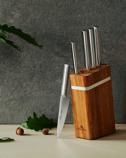 GERLACH AMBIENTE OAK peilių rinkinys ąžuoliniame stove