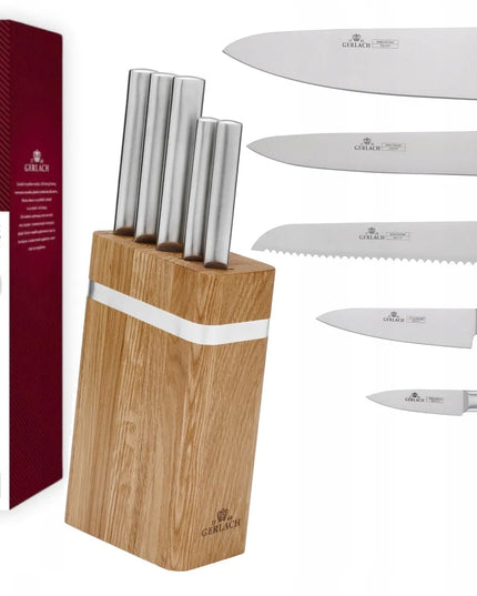 GERLACH AMBIENTE OAK peilių rinkinys ąžuoliniame stove