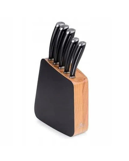 Gerlach Loft 981 peilių rinkinys su buko medienos stovu, 5 vnt., X50CrMoV15 plienas