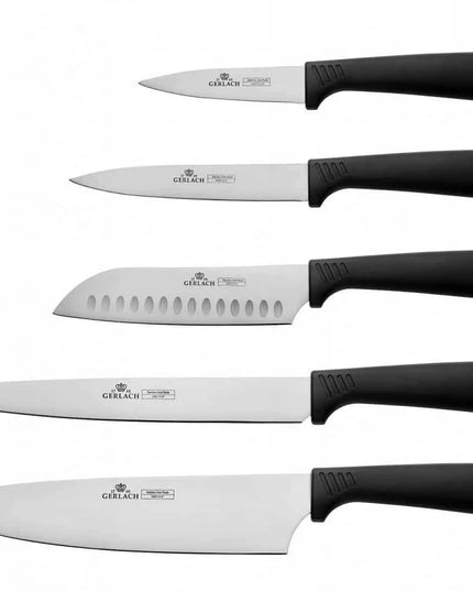 GERLACH SMART BLACK peilių rinkinys su stovu