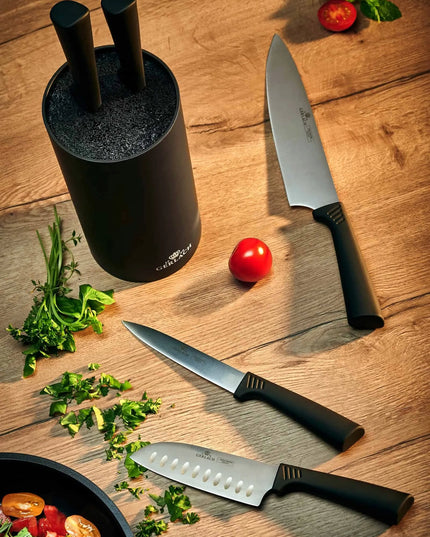 GERLACH SMART BLACK peilių rinkinys su stovu