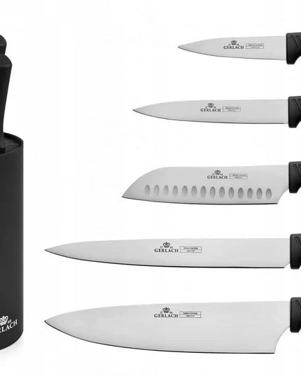 GERLACH SMART BLACK peilių rinkinys su stovu