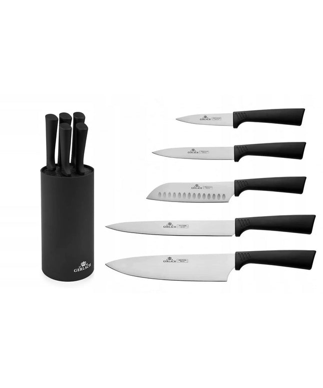 GERLACH SMART BLACK peilių rinkinys su stovu