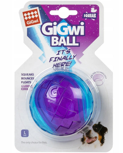 GiGwi šunų žaislas: guminis kamuoliukas su cypuku, elastingas ir patvarus, 8 cm