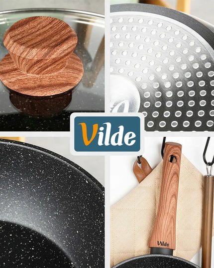 Gili granitinė keptuvė su dangčiu VILDE, 24 cm, 2,2 l