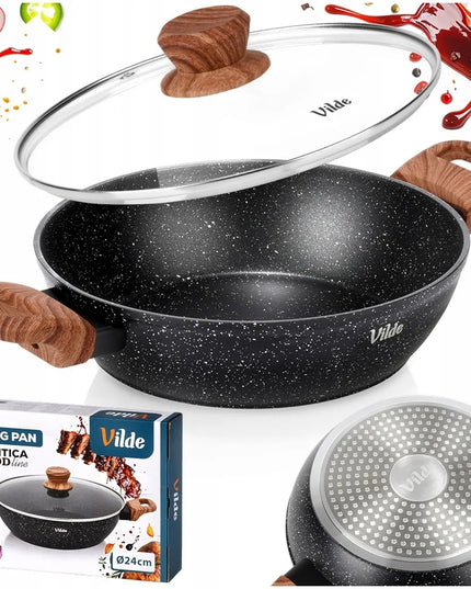 Gili granitinė keptuvė VILDE 24 cm 2,2 l su dangčiu