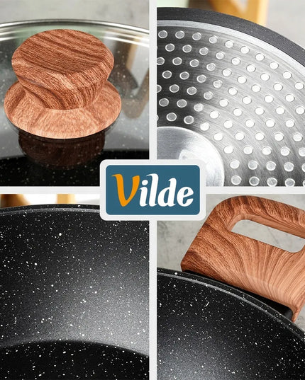 Gili granitinė keptuvė VILDE 24 cm 2,2 l su dangčiu