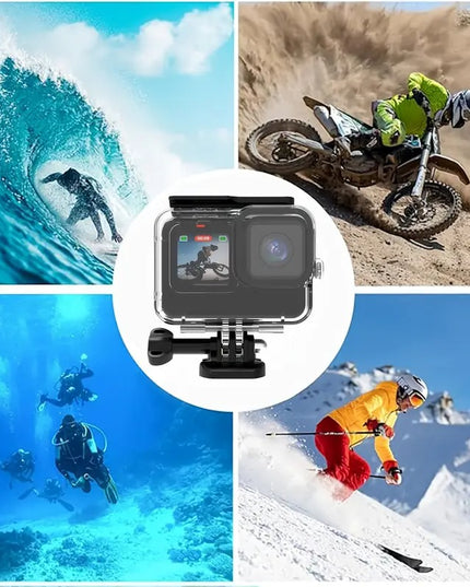 Vandeniui atsparus dėklas, korpusas suderinamas su GoPro Hero 12/11/10/9 su spalvotais filtrais – nardymui iki 60 m
