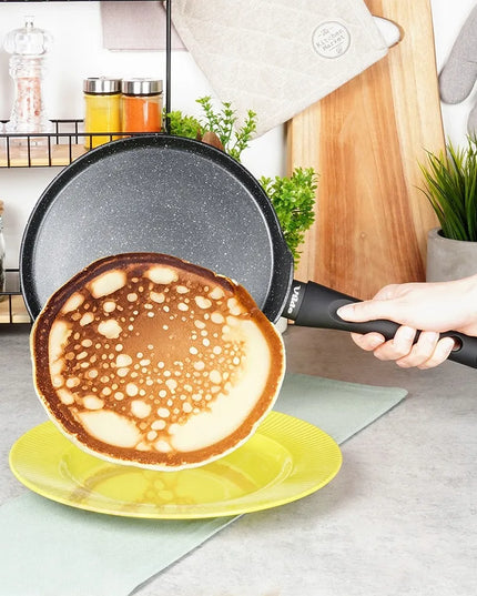 GRANITINĖ blynų, paplotėlių ir omletų keptuvė VILDE, žema, lygi, 24 cm