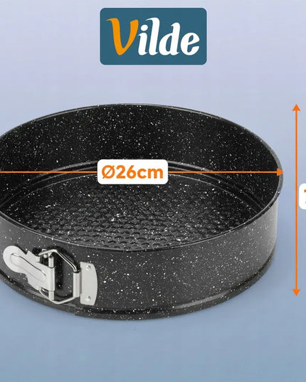 GRANITINĖ kepimo forma tortinė su išimamu dugnu ir dangteliu, 26 cm