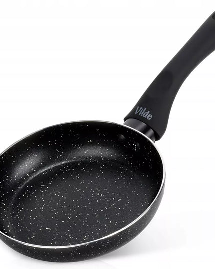 GRANITINĖ keptuvė kepimui ir troškinimui BLACK LINE 16 cm, skirta dujoms ir indukcijai