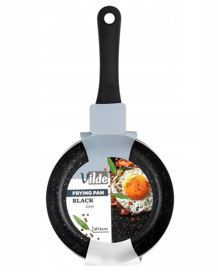 GRANITINĖ keptuvė kepimui ir troškinimui BLACK LINE 16 cm, skirta dujoms ir indukcijai