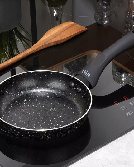 GRANITINĖ keptuvė kepimui ir troškinimui BLACK LINE 16 cm, skirta dujoms ir indukcijai