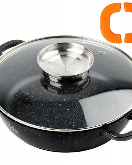 GRANITINĖ keptuvė kepimui, troškinimui ir kepimui orkaitėje su dangčiu 24 cm 2,1 l