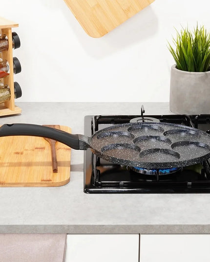 Granitinė keptuvė kiaušiniams ir blynams 7 ertmių BLACK LINE 26 cm / Vilde