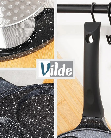 Granitinė keptuvė kiaušiniams ir blynams 7 ertmių BLACK LINE 26 cm / Vilde