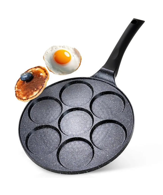 Granitinė keptuvė kiaušiniams ir blynams 7 ertmių BLACK LINE 26 cm / Vilde
