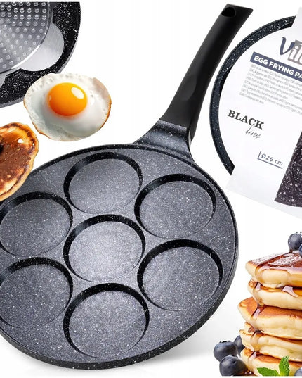 Granitinė keptuvė kiaušiniams ir blynams 7 ertmių BLACK LINE 26 cm / Vilde