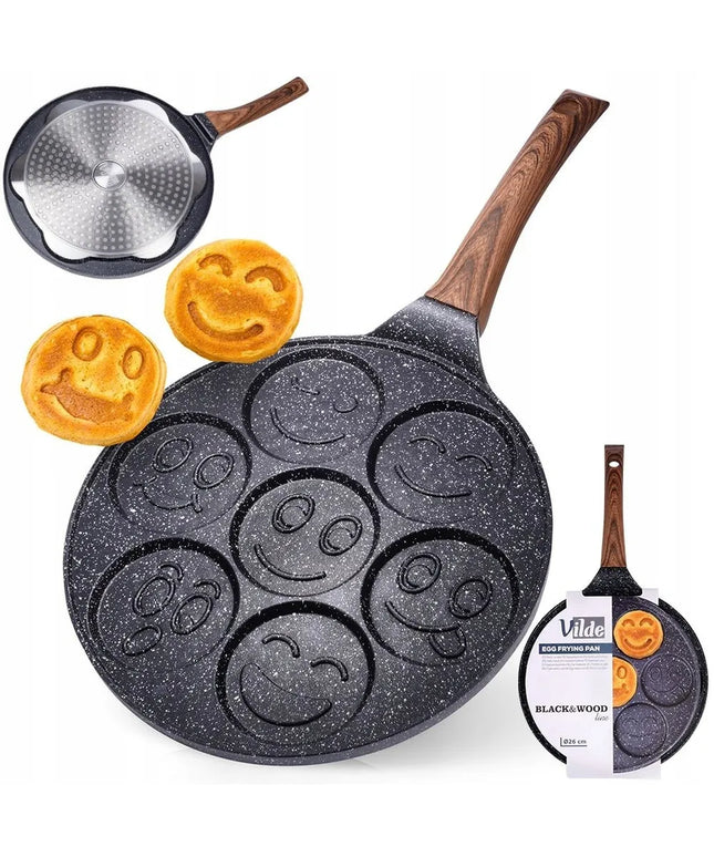 GRANITINĖ keptuvė kiaušiniams, sklindžiams ir blynams Vilde Black&Wood
