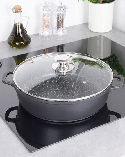 Granitinė keptuvė ORION GRANDE 28 cm su dangčiu