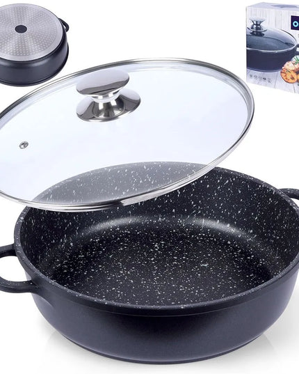 Granitinė keptuvė ORION GRANDE 28 cm su dangčiu