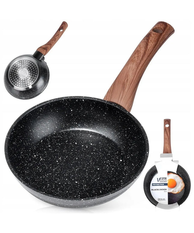 Granitinė keptuvė VILDE 16 cm, skirta kepimui ir troškinimui, dujinėms ir indukcinėms viryklėms