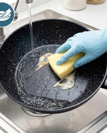 Granitinė keptuvė VILDE 28 cm, skirta kepimui ir troškinimui ant dujų bei indukcijos