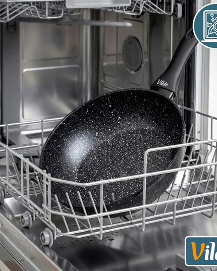 Granitinė keptuvė VILDE 28 cm, skirta kepimui ir troškinimui ant dujų bei indukcijos