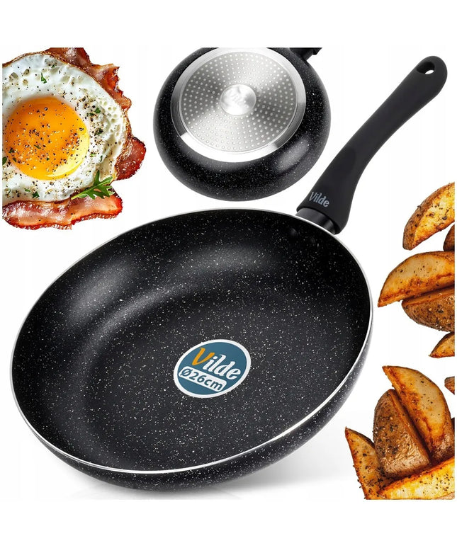 Granitinė keptuvė Vilde Black Line 26 cm universali dujinėms ir indukcinėms viryklėms
