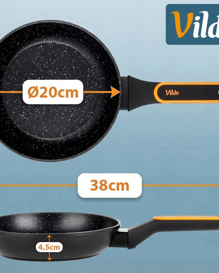 GRANITINĖ keptuvė VILDE TERRUNA 20 cm, kepimui ir troškinimui, tinka dujoms ir indukcijai