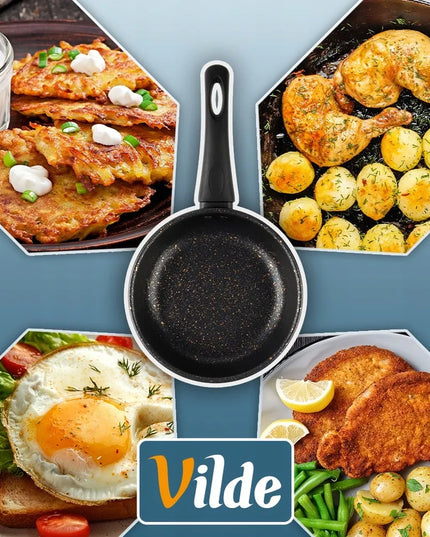 GRANITINĖ nepridegančioji keptuvė kepimui ir troškinimui BASIC LINE 16 cm
