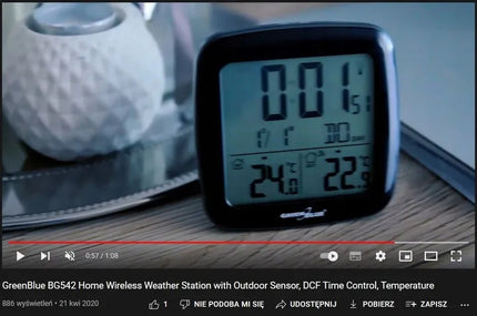 GreenBlue GB542 oro stotelė su DCF laikrodžiu, termometru ir žadintuvu