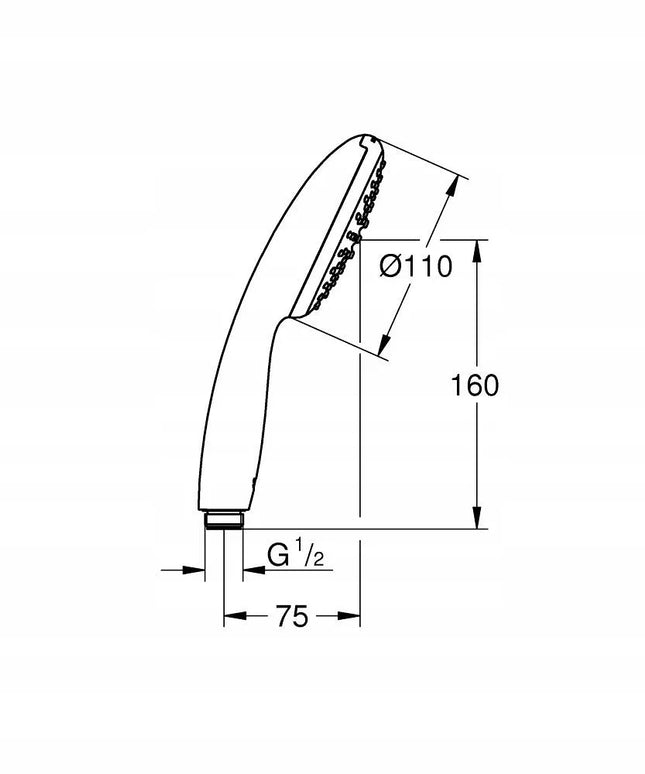 GROHE TEMPESTA 110 vienos srovės rankinis dušas, chromas