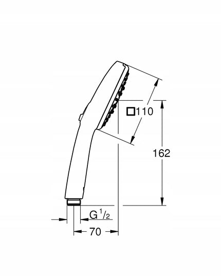 Grohe Tempesta Cube 110 rankinis dušas, 3 srovių