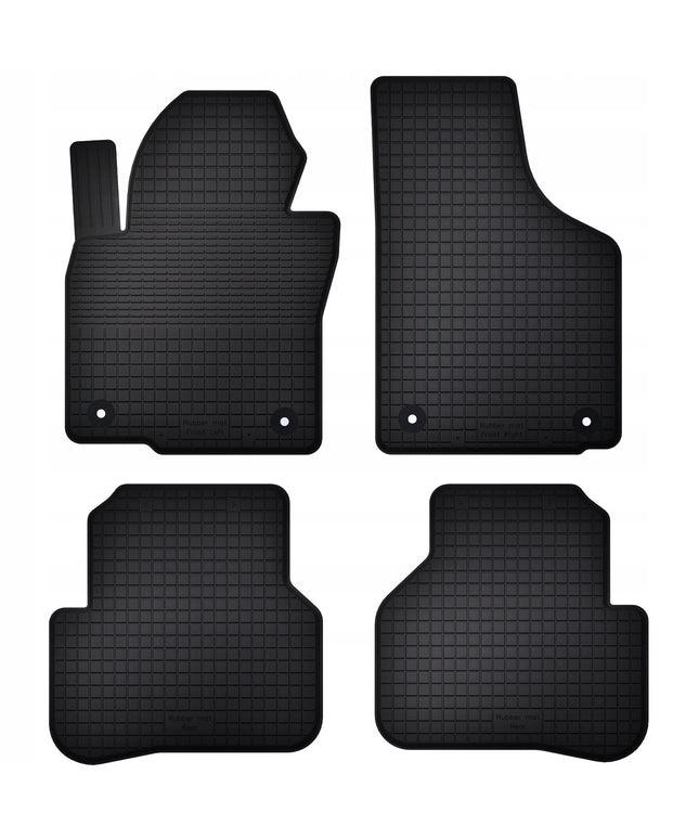 Guminiai kilimėliai VW Passat B6 B7 CC Tiguan I Motohobby su borteliais ir fiksatoriais, komplektas 4 vnt