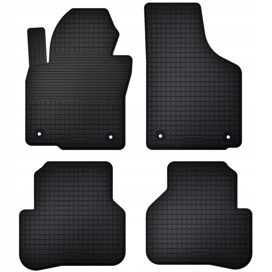Guminiai kilimėliai VW Passat B6 B7 CC Tiguan I Motohobby su borteliais ir fiksatoriais, komplektas 4 vnt