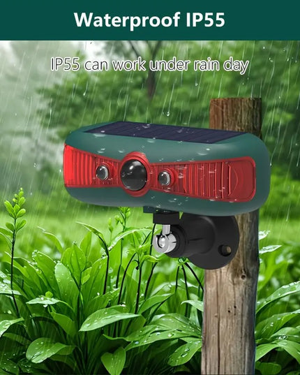 Gyvūnų atbaidymo prietaisas su judesio jutikliu ir garso bangomis, saulės energija įkraunamas, lauko repelentas sodui ir kiemui RUOCIN 1200mAh