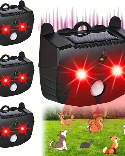 Gyvūnų atbaidymo prietaisas su garso bangų technologija, saulės energija maitinamas laukinių gyvūnų, kačių, šunų, voverių, skunksų ir paukščių atbaidymui JKUOO – apsauga sodui, ūkiui ir kiemui