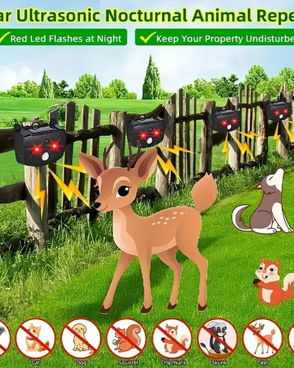 Gyvūnų atbaidymo prietaisas su garso bangų technologija, saulės energija maitinamas laukinių gyvūnų, kačių, šunų, voverių, skunksų ir paukščių atbaidymui JKUOO – apsauga sodui, ūkiui ir kiemui