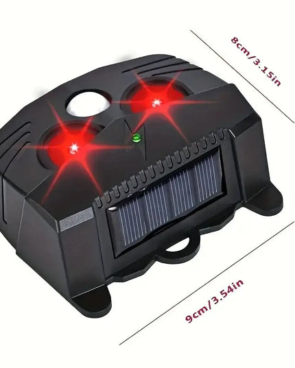 Gyvūnų atbaidymo prietaisas su garso bangų technologija, saulės energija maitinamas laukinių gyvūnų, kačių, šunų, voverių, skunksų ir paukščių atbaidymui JKUOO – apsauga sodui, ūkiui ir kiemui