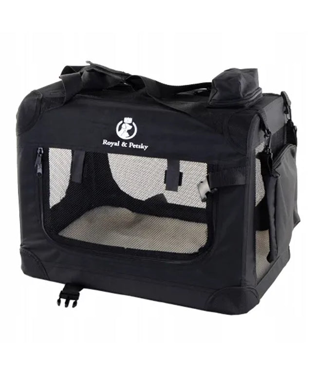 Gyvūnų transportavimo krepšys Royal&Petsky DK2-04, M dydis, 58x44x40 cm, juodas