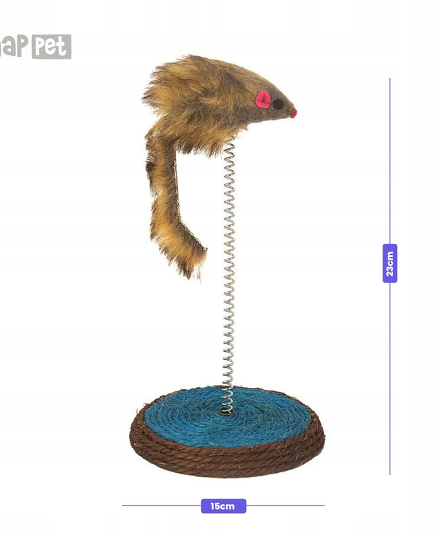 Happet spyruoklinis žaislas katei su pele, 12 cm