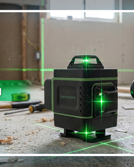 Harmann 4D lazerinis nivelyras, 16 linijų 360°, komplektas su trikoju