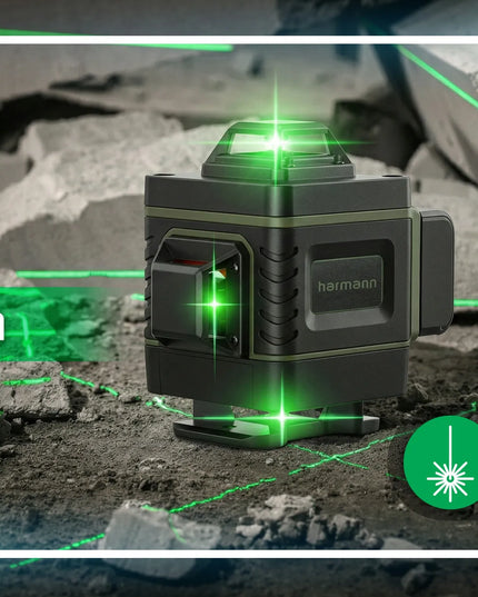 Harmann 4D lazerinis nivelyras, 16 linijų 360°, komplektas su trikoju
