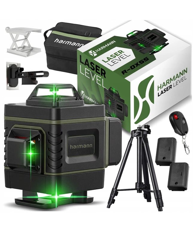 Harmann 4D lazerinis nivelyras, 16 linijų 360°, komplektas su trikoju