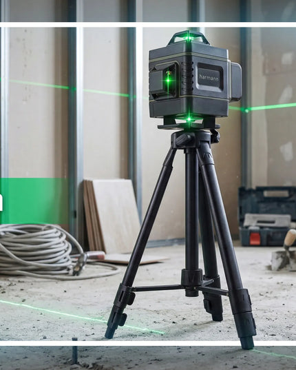 Harmann 4D lazerinis nivelyras, 16 linijų 360°, komplektas su trikoju
