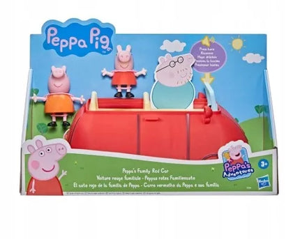 Hasbro Kiausytė Peppa šeimos raudonas automobilis su garsais ir figūrėlėmis