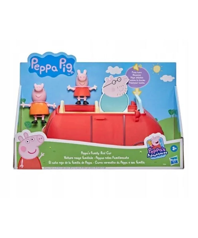 Hasbro Kiausytė Peppa šeimos raudonas automobilis su garsais ir figūrėlėmis